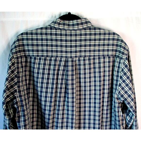 Varsity Club Men's Blue Plaid Print Long Sleeve Button Front Shirt Size 17 - Picture 5 of 8